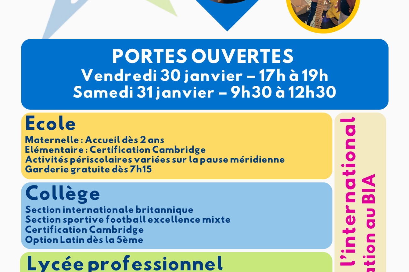 PORTES OUVERTES 2026 Vendredi 30 janvier – 17h à 19h Samedi 31 janvier – 10h à 12h30 (1)